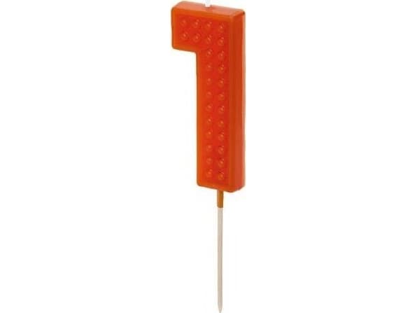 Bursdagslys 1 rød 6cm