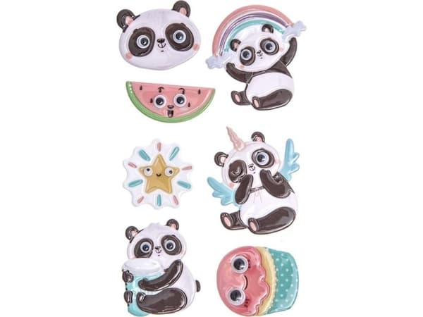 Pehmeä panda tarroja 7kpl