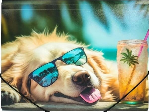 A4 PP-mappe med Chillout Dog-trykk