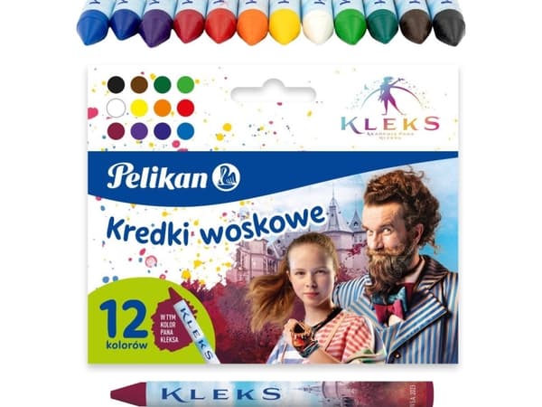 Pelikan Academy of Mr Blob kynttilänjalka värikynät vaha paksua 12 väriä PELIKAN