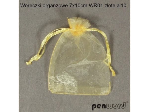 Guld organza påsar 7x10cm 10st EDUKAMP