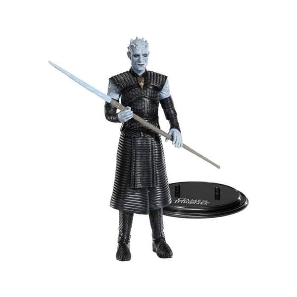 Flexibel statyett - NOBLE COLLECTION - Game Of Thrones - Bendyfigs The Night King 19 cm - Vit