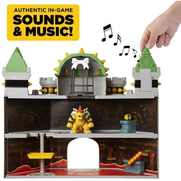 Bowser's Castle Playset - JAKKS PACIFIC - Super Mario - Bowser figurin - Ljudeffekter - Funktionella mekanismer
