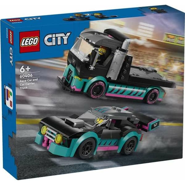 Byggsats Lego Coche de Carreras y Camion de Transporte Multicolour