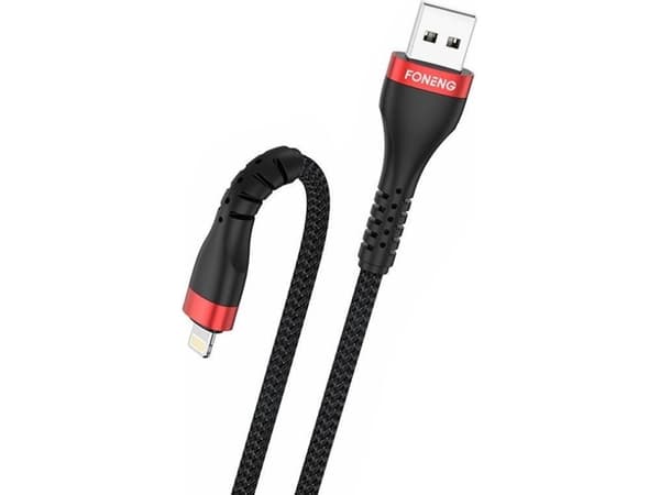 Foneng X82 iPhone 3A USB to Lightning cable, 1m (black)