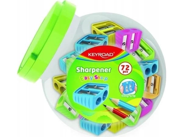 Keyroad Plastvässare KEYROAD Easy-Sharp, dubbel, 72 st, i tub, mixade färger