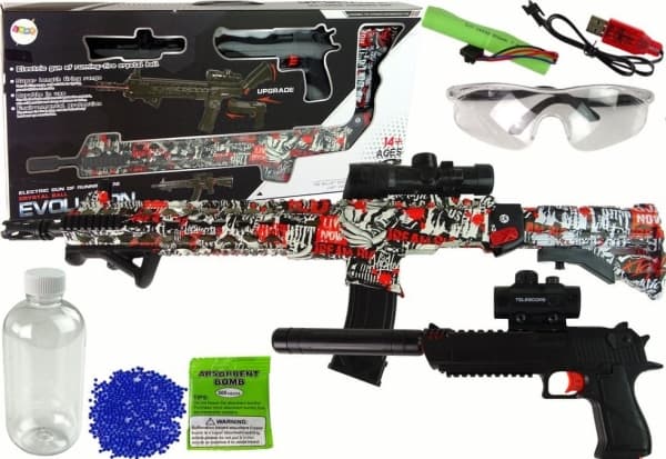 LeanToys Karabin Pistolet na Kulki Wodne Akcesoria Kolorowy