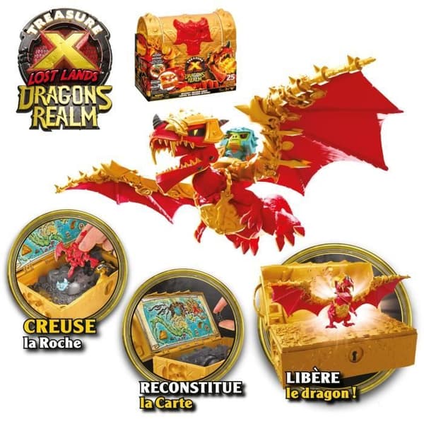 Dragons Realm Treasure Chest - Älgleksaker - TREASURE X - Interaktiv kista med figurer och skatter