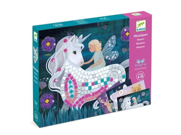 DJECO The Enchanted World Mosaic Kit, Children''s diamond painting kit, 6 År, Multifärg