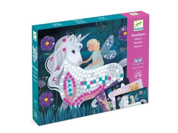 DJECO The Enchanted World Mosaic Kit, Children''s diamond painting kit, 6 År, Multifärg
