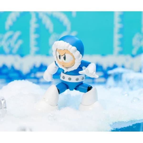 MEGA MAN statyett - JADA TOYS - Ice Man - 11 cm - Ledad med tillbehör