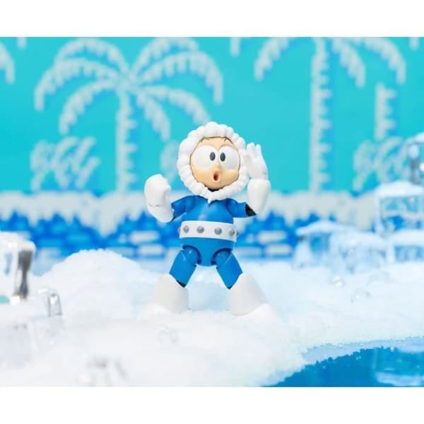 MEGA MAN statyett - JADA TOYS - Ice Man - 11 cm - Ledad med tillbehör
