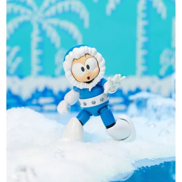 MEGA MAN statyett - JADA TOYS - Ice Man - 11 cm - Ledad med tillbehör