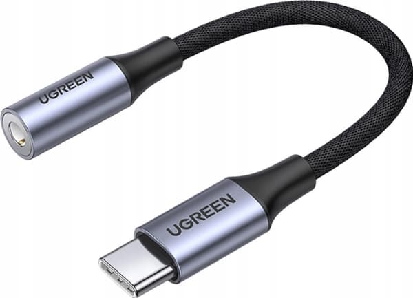 Adapter Ugreen AV161 do słuchawek mini jack 3,5 mm (żeński) / USB-C (męski) 10 cm - szary