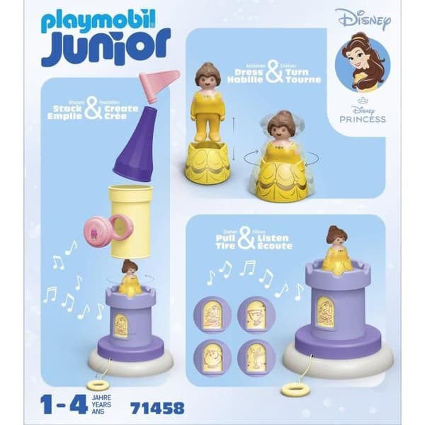 PLAYMOBIL Junior 71458 Belle, Torn med musik, Disney, Från 12 månader