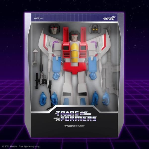 Figur - SUPER7 - Transformers - Starscream G1 - 18 cm - Ledad med tillbehör