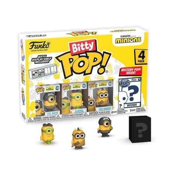 MINIONS PACK 4 FIGURINER BITTY POP VINYL EYE MATIE 2,5 CM FUNKO 73035