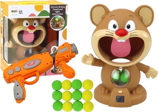 LeanToys Arcade Game Hamster Shooting Ball Gun