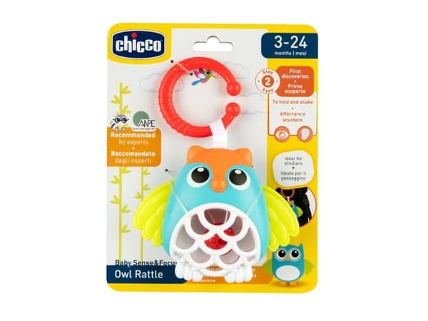 Chicco Owl Rattle, Gutt/Jente, 3 måned(er), Flerfarget