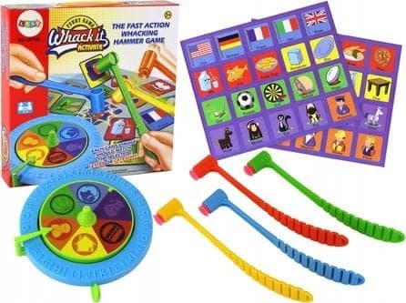 LeanToys kilpailukykyinen korttipeli Spinner Hit vasaralla