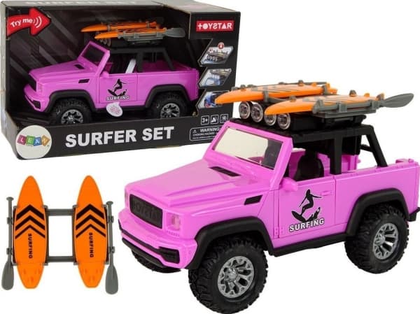 LeanToys Terrengbil 1:14 Friction Drive Pink Surfing