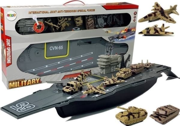 LeanToys Enormt hangarskip Båt Militærkjøretøy Lyd 86 cm
