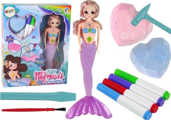 LeanToys DIY Utgrävning av lila sjöjungfruskatter
