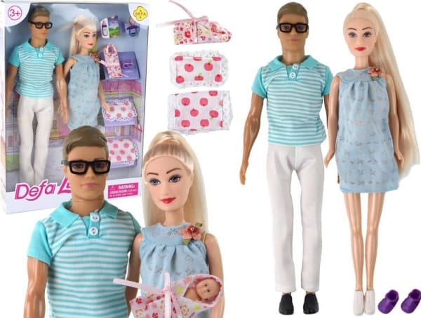 LeanToys Familjedocka Pojke Flicka Blont Hår Graviditet