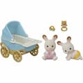 Miniatyrbillede 2 af 2: Playset Sylvanian Families Chocolate Bunny Twins and Double Stroller