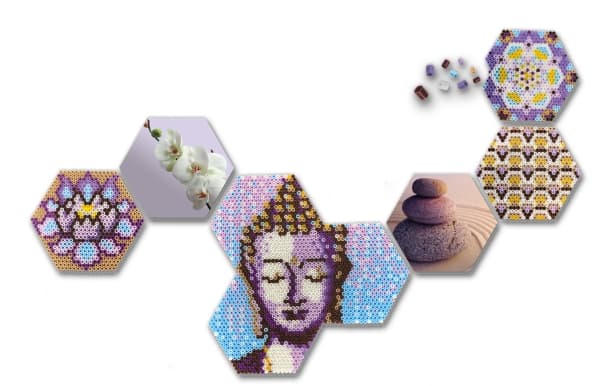 SES Creative Beaded Art - Kuusikulmaiset helmitaulut - Zen