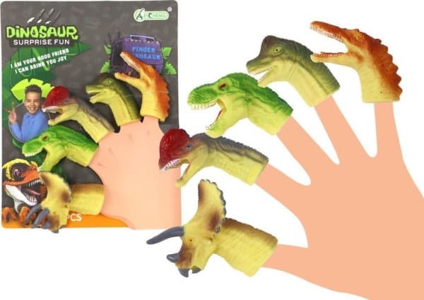 LeanToys Finger Dinosaurs Gummi-sensoriska dockor