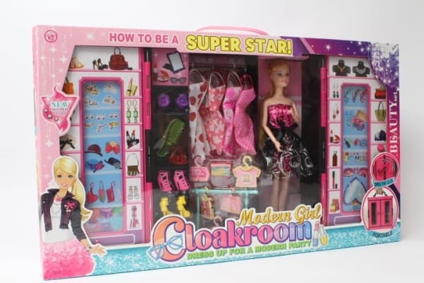 Doll + wardrobe set DSJ928-1 07109