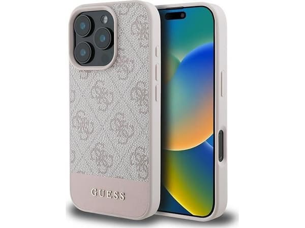 Guess 4G Bottom Stripe Apple iPhone 16 Pro Max - mobilskal rosa