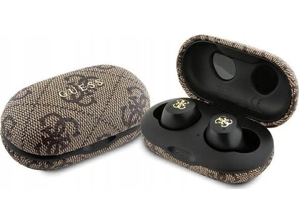TWS Guess 4G Metal Bluetooth-hodetelefoner med ENC-dokkingstasjon - brun farge