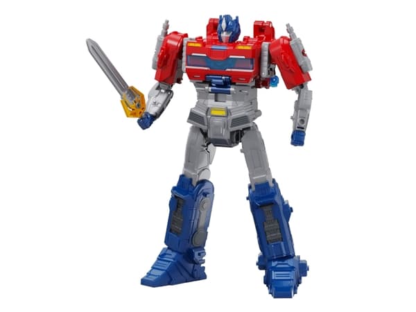 Transformers Power Flip Optimus Prime, 6 år, Gir fra seg lyd, Plast, Blå, Rød, Sølv