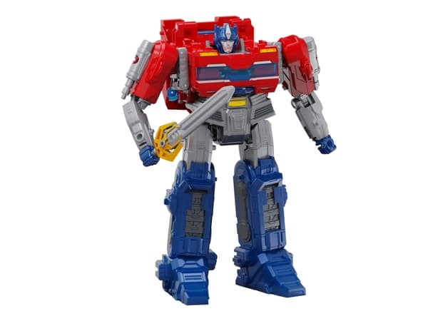 Transformers Power Flip Optimus Prime, 6 år, Gir fra seg lyd, Plast, Blå, Rød, Sølv