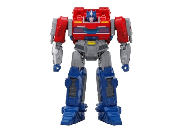 Transformers Power Flip Optimus Prime, 6 år, Gir fra seg lyd, Plast, Blå, Rød, Sølv
