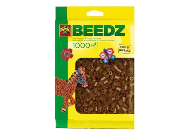 SES Creative Beedz Children''s packet of 1000 Dark Brown Iron on Beads, Pärlor till pärlplattor, 1000 styck, Brun, Pojke/flicka, 5 År, 12 År