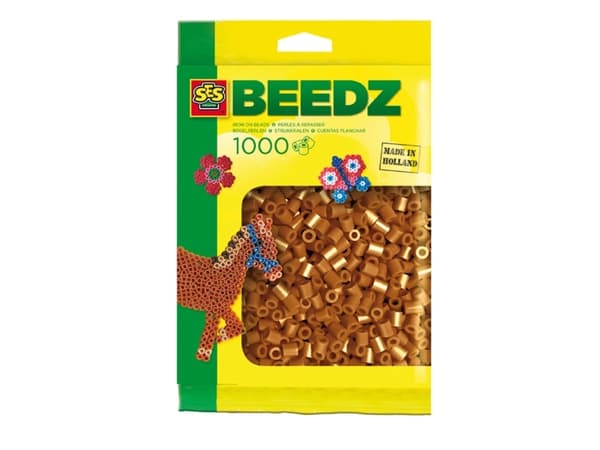 SES Creative Beedz Children''s packet of 1000 Brown Iron on Beads, Pärlor till pärlplattor, 1000 styck, Brun, Pojke/flicka, 5 År, 12 År