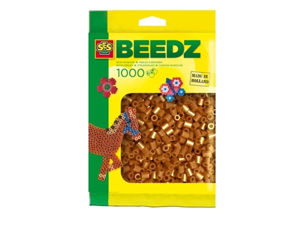 SES Creative Beedz Children''s packet of 1000 Brown Iron on Beads, Pärlor till pärlplattor, 1000 styck, Brun, Pojke/flicka, 5 År, 12 År