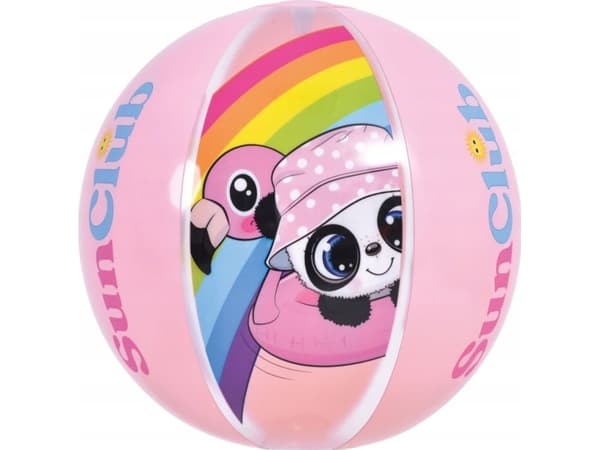 JiLong strandboll uppblåsbar panda 40CM 53014 rosa
