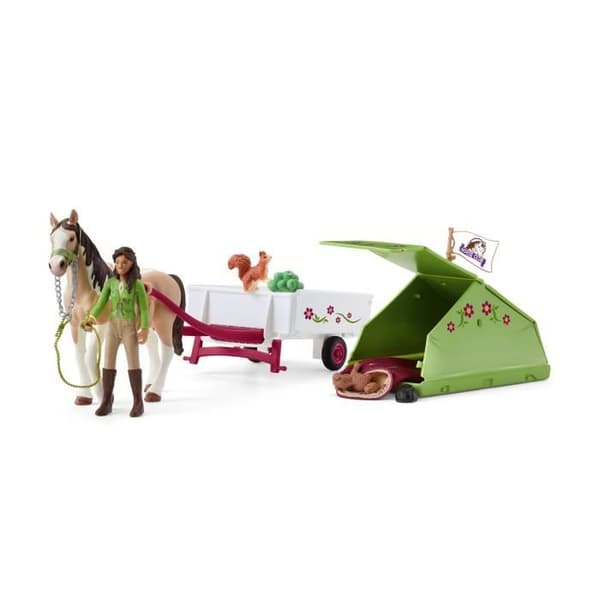 Sarah's Camping Adventures, Schleich box set med 23 element ingår inklusive 1 Schleich häst och 1 figur, figurbox set