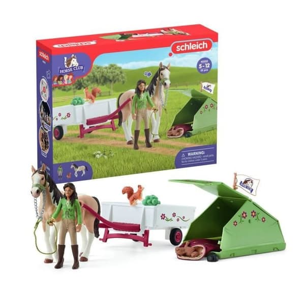 Sarah's Camping Adventures, Schleich box set med 23 element ingår inklusive 1 Schleich häst och 1 figur, figurbox set