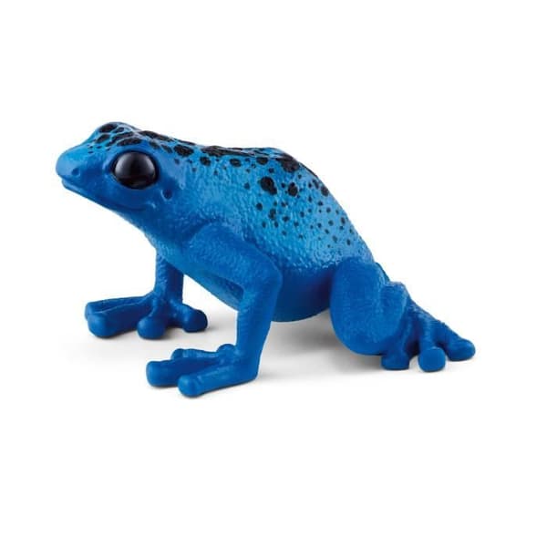 Figurin - SCHLEICH - Dendrobate Frog - Ljusa blå och svarta fläckar - Vilda liv