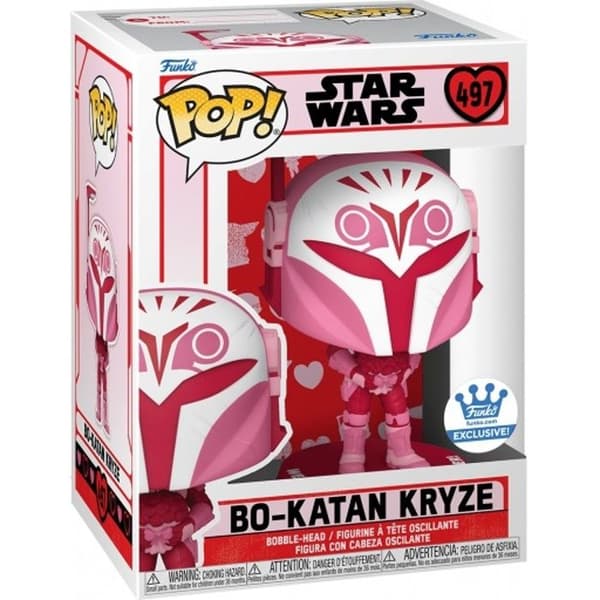POP! Bo Katan 9 cm - FUNKO - Star Wars Valentines - Vit