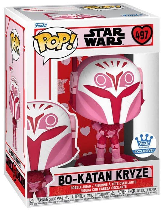 POP! Bo Katan 9 cm - FUNKO - Star Wars Valentines - Vit