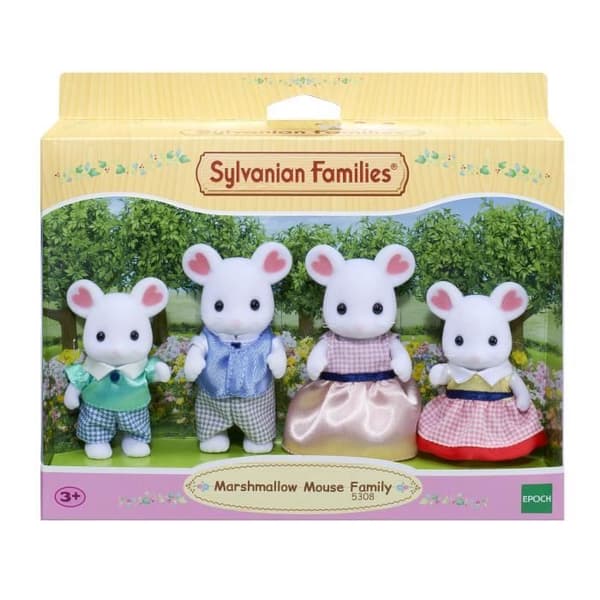 Sylvanian Marshmallow Mouse Family Figurine - SYLVANIAN FAMILIES - 5308 - Ledad och klädd - Blandad