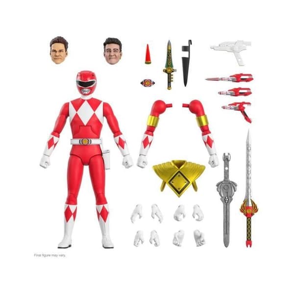 Figur - Super7 - Mighty Morphin Power Rangers - Red Ranger - 18 cm