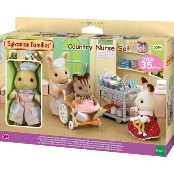 Miniatyrfigurer - SYLVANIAN FAMILIES - Sjuksköterskan och tillbehör för att ta hand om och mata patienter