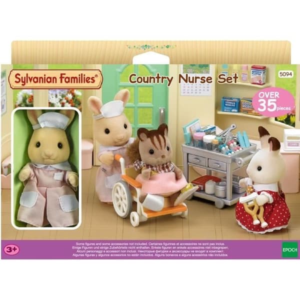 Miniatyrfigurer - SYLVANIAN FAMILIES - Sjuksköterskan och tillbehör för att ta hand om och mata patienter